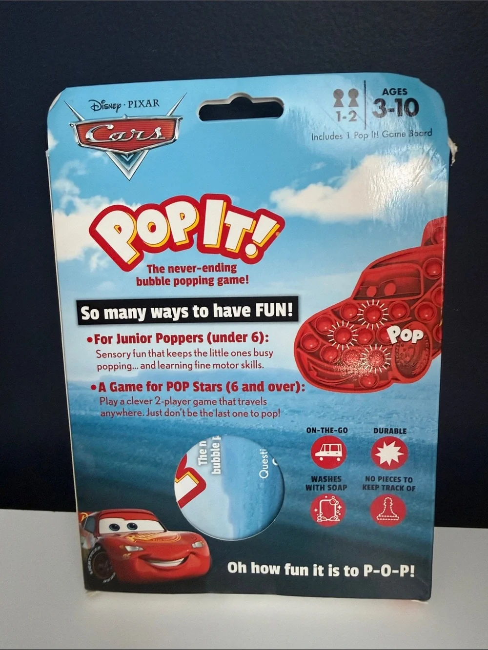POP Fit Red Lightning Race Car Pop It Fidget Toy